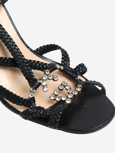 Gucci Black braided diamante GG heels - size EU 37 (UK 4)