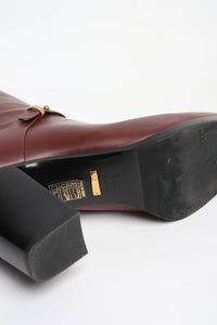Gucci Burgundy leather knee-high boots - size EU 39.5 (UK 6.5)