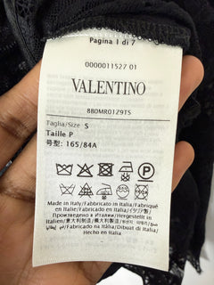 Black floral lace mock-neck bodysuit - size S Tops Valentino 
