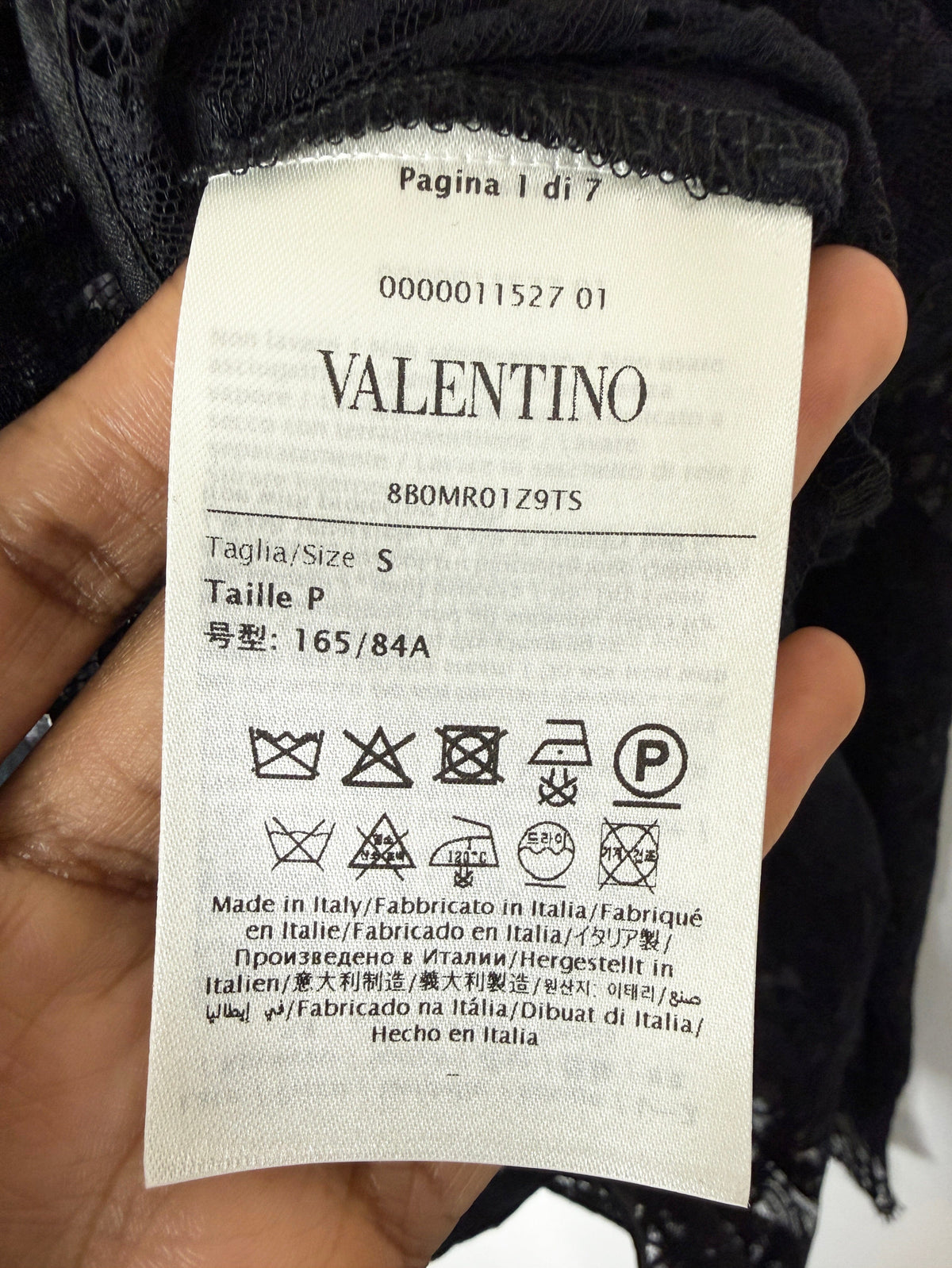 Black floral lace mock-neck bodysuit - size S Tops Valentino 