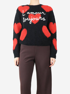 Black L'amour toujours heart jumper - size M Knitwear St. Barth 