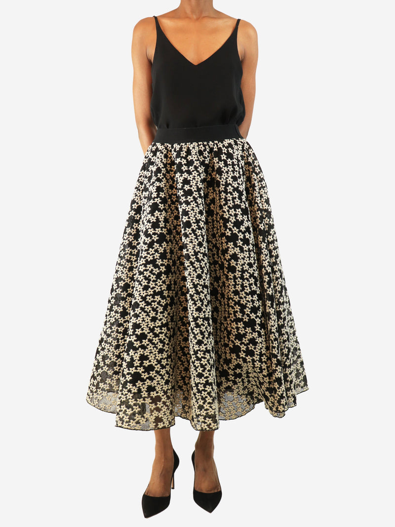 Black and white flower mesh midi skirt - size XS Skirts Bitte Kai Rand 