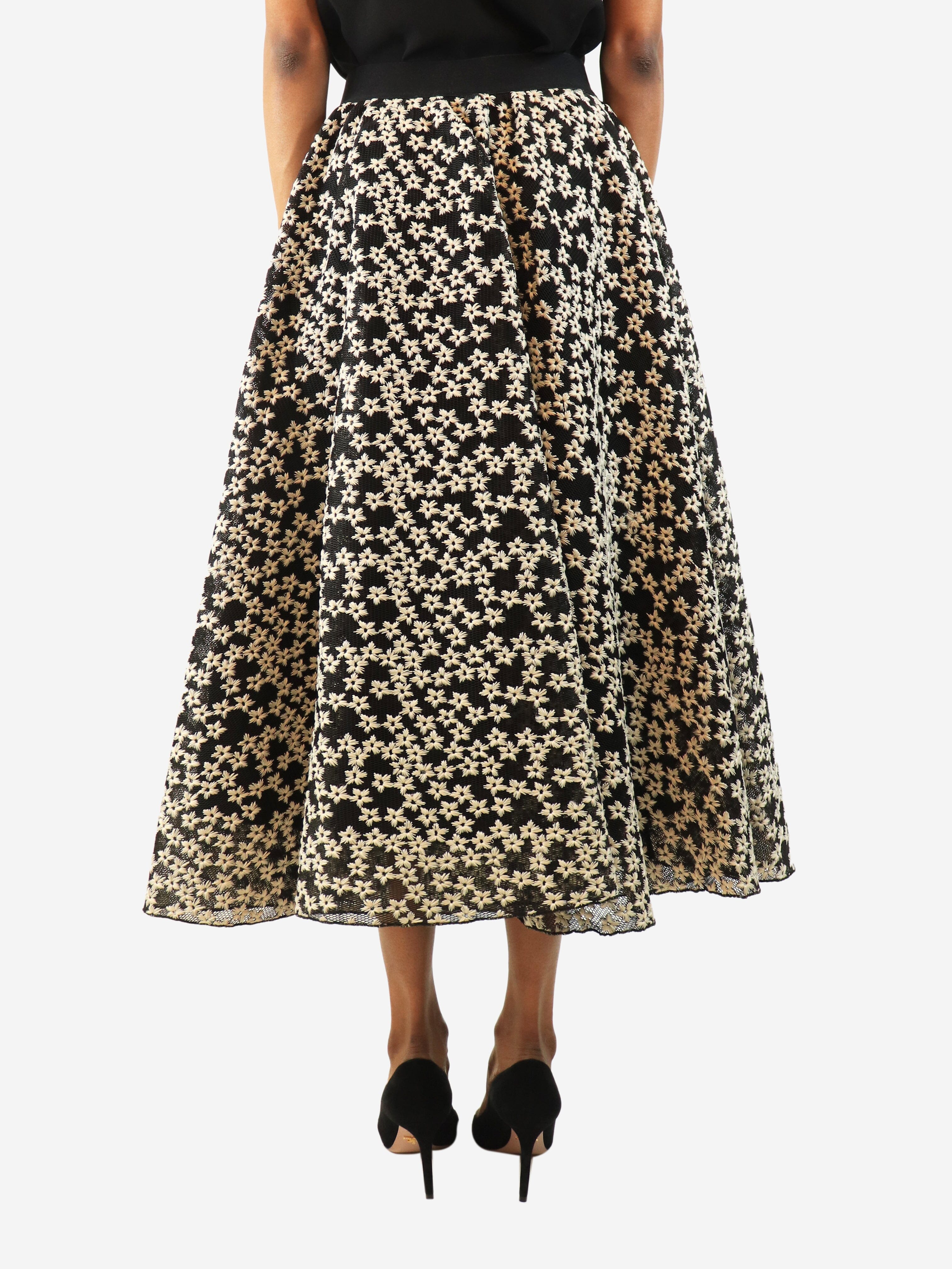 Black and white flower mesh midi skirt - size XS Skirts Bitte Kai Rand 