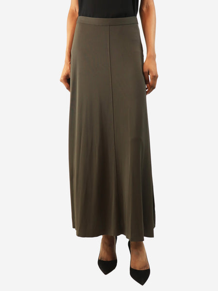 Khaki fluid jersey maxi skirt - size S product image