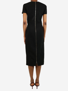 Victoria Beckham Black keyhole neckline midi dress - size UK 10