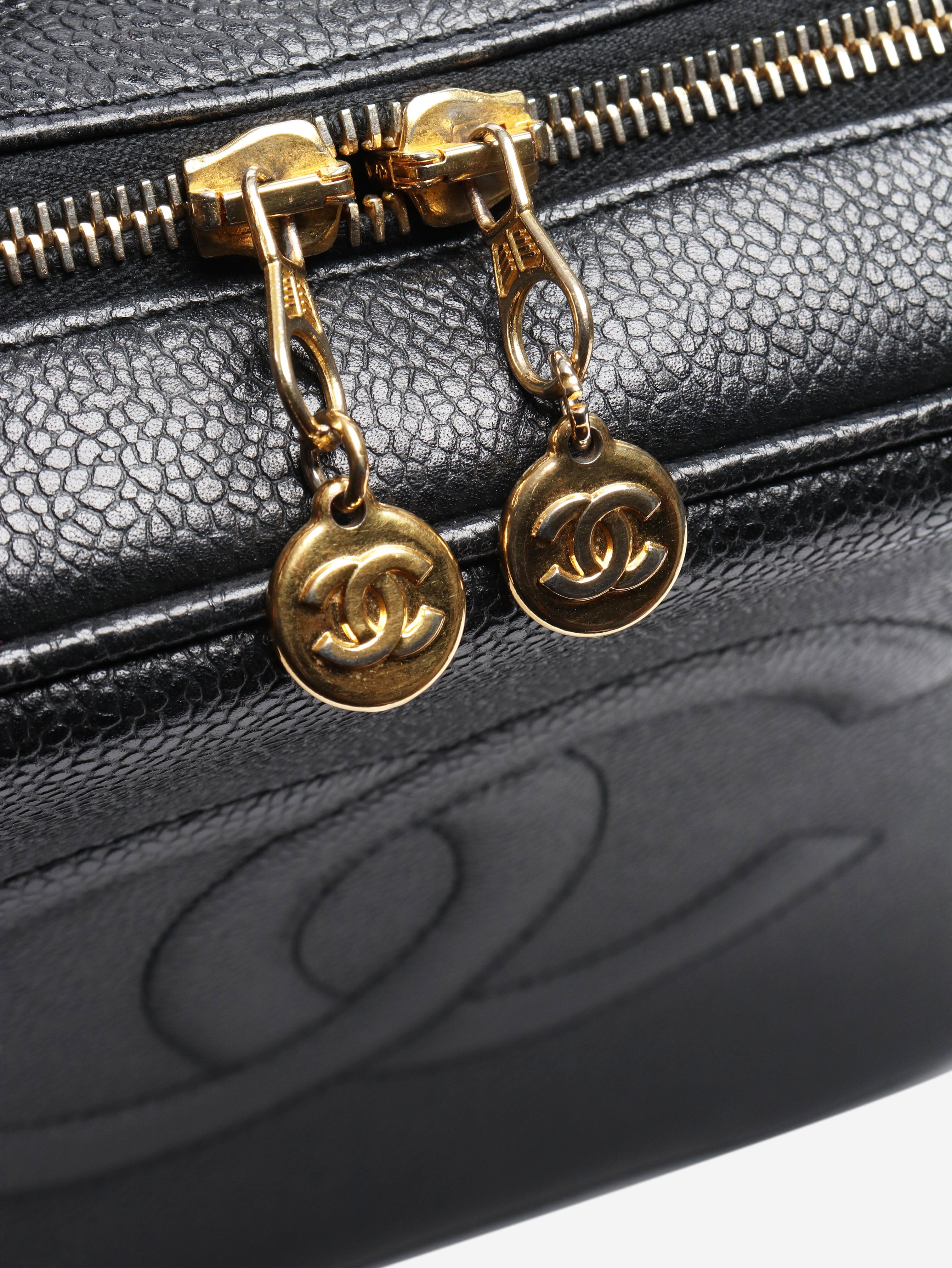 Black vintage 1996 caviar Vanity bag Luggage & Travel Bags Chanel 