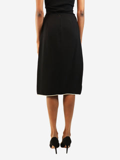 Black silk crepe midi skirt - size UK 8