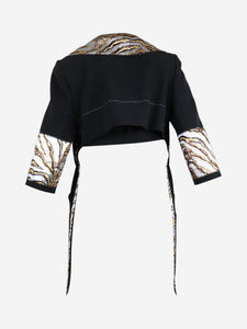 Dolce & Gabbana Black lurex-detail backless jacket - size UK 4