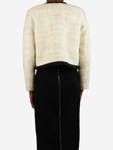 Ba&sh Cream cropped tweed jacket - size UK 6