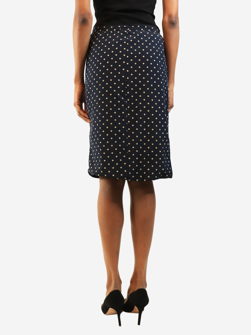 Navy polka dot skirt - size UK 8