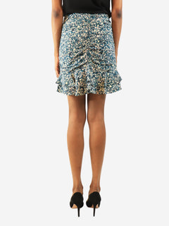 Blue ruched ruffle hem mini skirt - size UK 8 Skirts Isabel Marant 