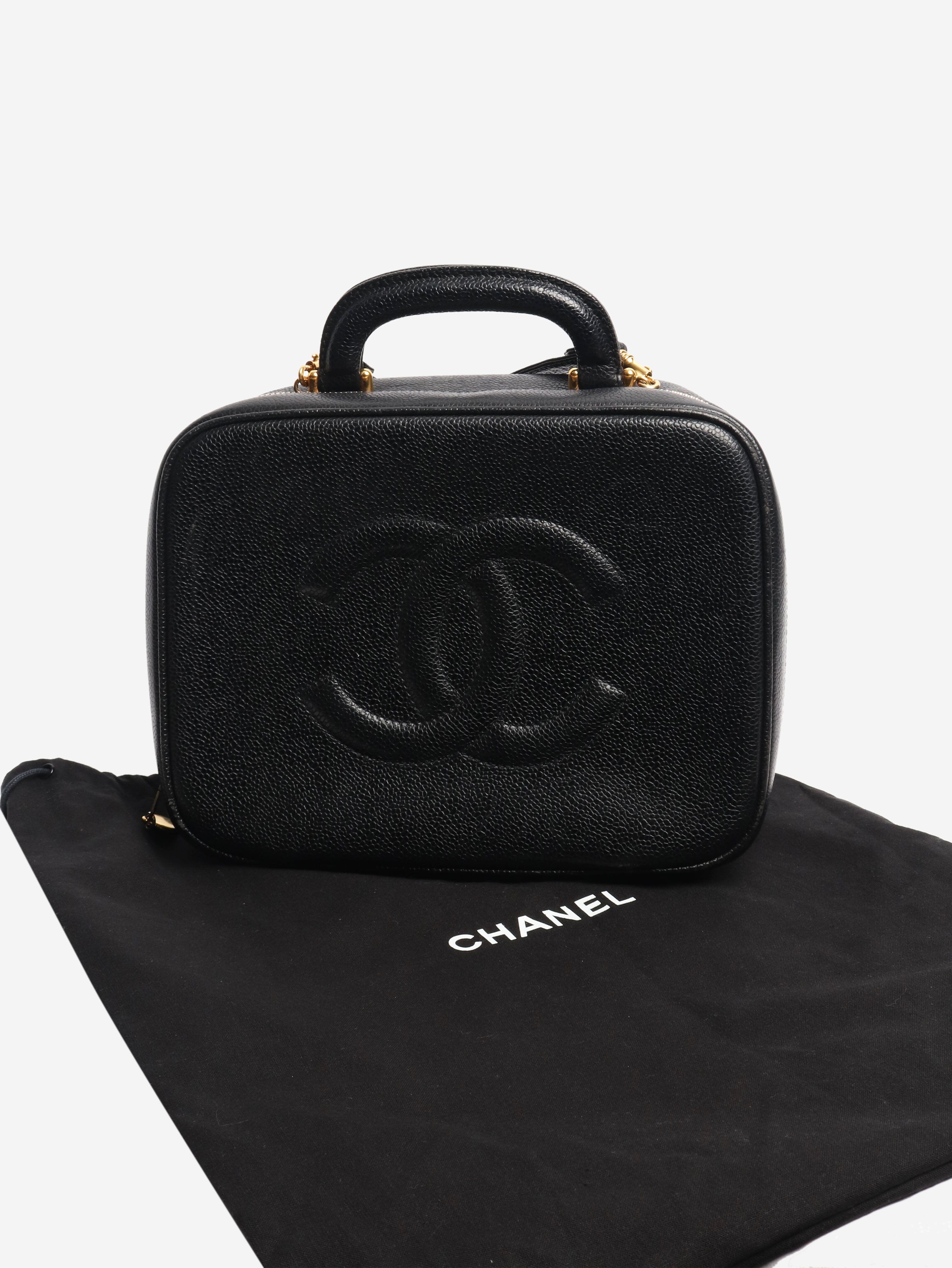 Black vintage 1996 caviar Vanity bag Luggage & Travel Bags Chanel 
