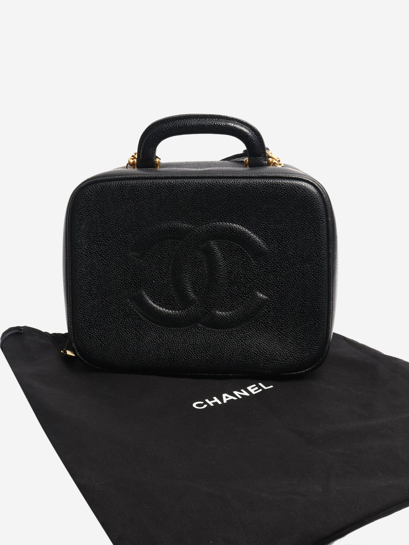 Black vintage 1996 caviar Vanity bag Luggage & Travel Bags Chanel 