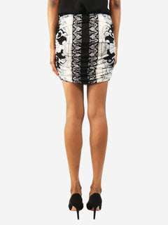 Black ruched mini skirt - size UK 8 Skirts Versace 
