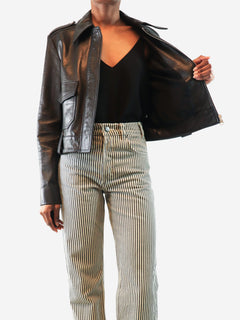 Black leather lambskin jacket - size UK 10 Coats & Jackets Khaite 