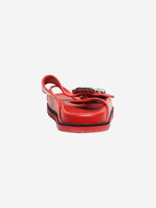 Roger Vivier Red diamante-buckle slides - size EU 37