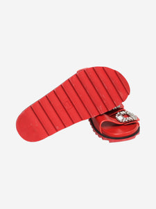Roger Vivier Red diamante-buckle slides - size EU 37