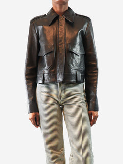 Black leather lambskin jacket - size UK 10 Coats & Jackets Khaite 