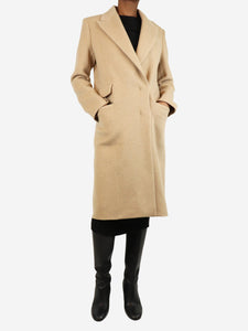 Another Tomorrow Neutral double-breasted wool coat - size UK 4