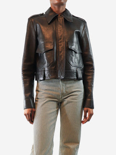 Black leather lambskin jacket - size UK 10 Coats & Jackets Khaite 