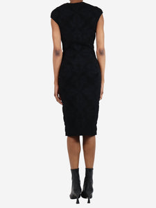 Alexander McQueen Black sleeveless wool jacquard pencil dress - size XS