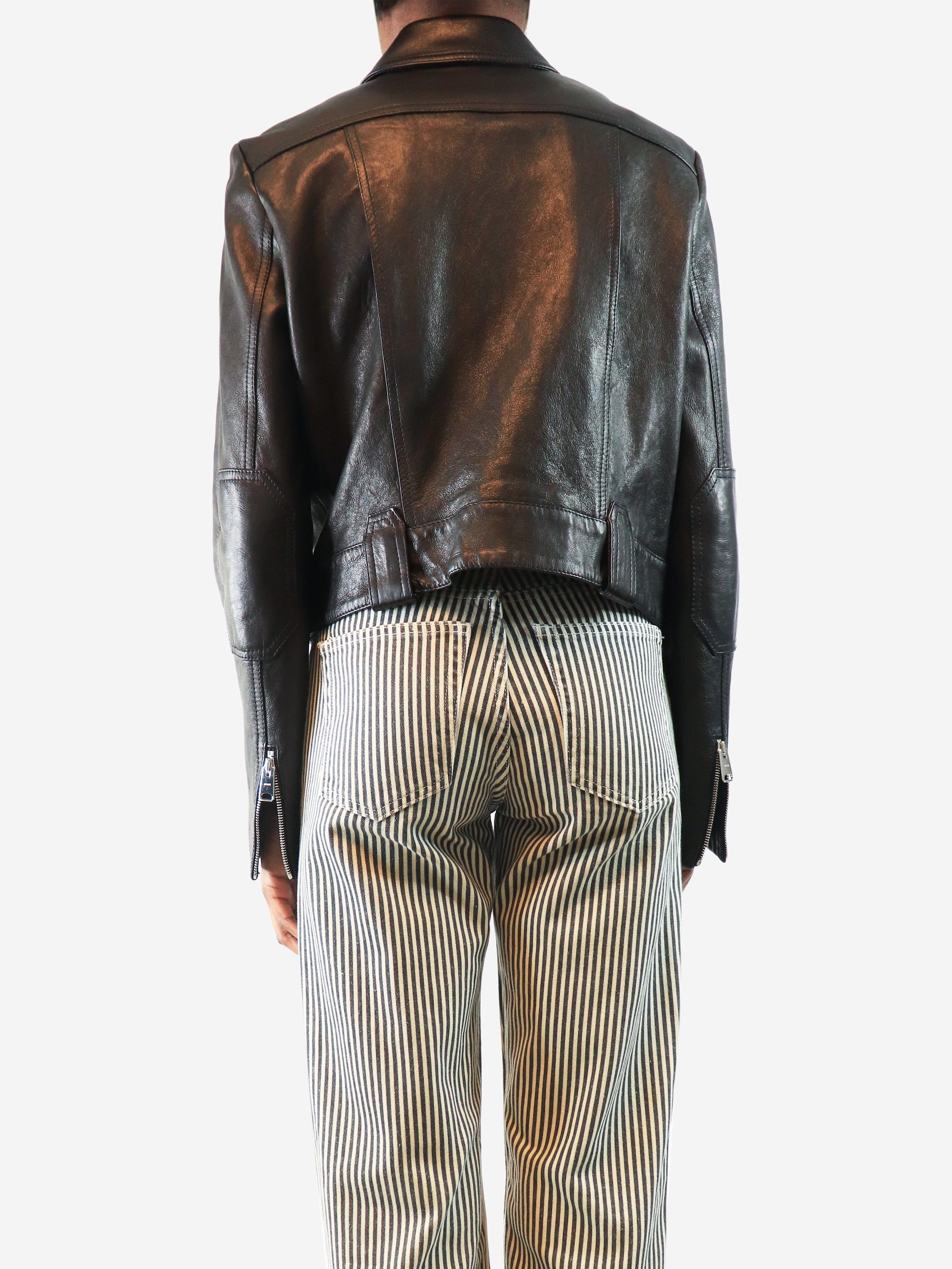 Black leather lambskin jacket - size UK 10 Coats & Jackets Khaite 