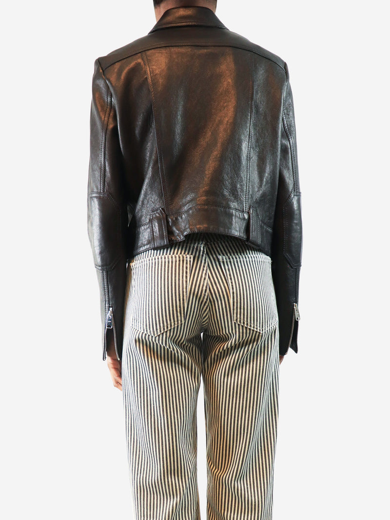 Black leather lambskin jacket - size UK 10 Coats & Jackets Khaite 