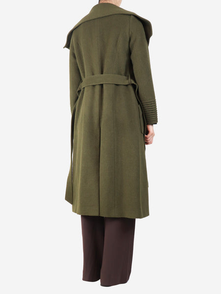 Green alpaca and wool-blend coat - size S alternate image