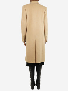 Another Tomorrow Neutral double-breasted wool coat - size UK 4