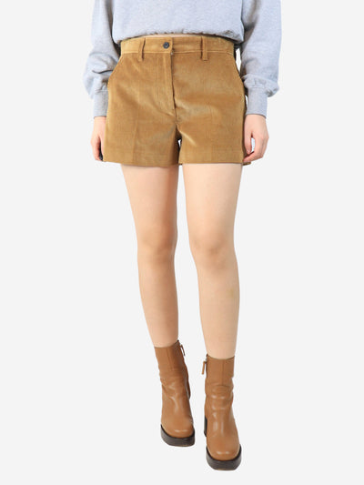 Brown cord shorts - size UK 6 Shorts Miu Miu 