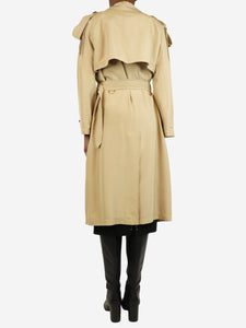 Burberry Neutral double-breasted silk light trench coat - size UK 8