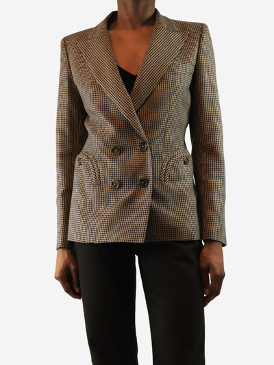 Brown Charmer check blazer - size UK 6 Coats & Jackets Blaze Milano 
