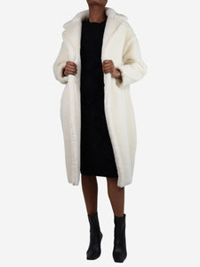 Max Mara Cream alpaca-blend coat - size XS