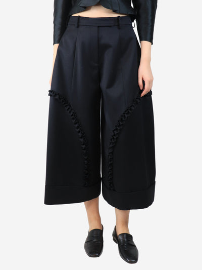 Black sculpted wide leg trousers - size UK 8 Trousers Simone Rocha 