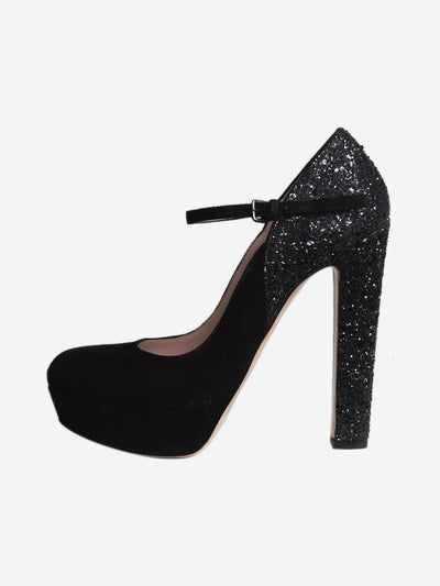 Black suede platform pumps - size EU 37.5 Heels Miu Miu 