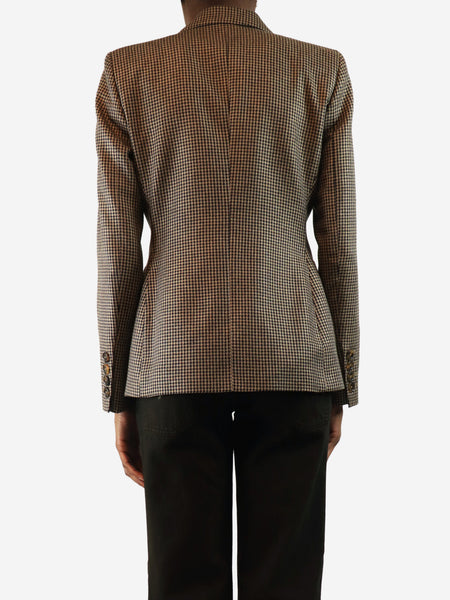 Brown Charmer check blazer - size UK 6 alternate image