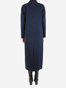 Ganni Navy blue double-breasted wool coat - size UK 6