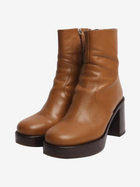 Brown leather boots - size EU 40 (UK 7) alternate image