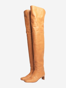Longchamp Copper thigh-high leather boots - size EU 40