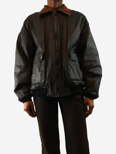 Black waxed bomber jacket - size UK 8 Jackets Miu Miu 