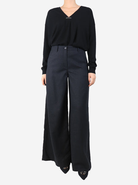 Grey wide leg trousers - size UK 10 alternate image