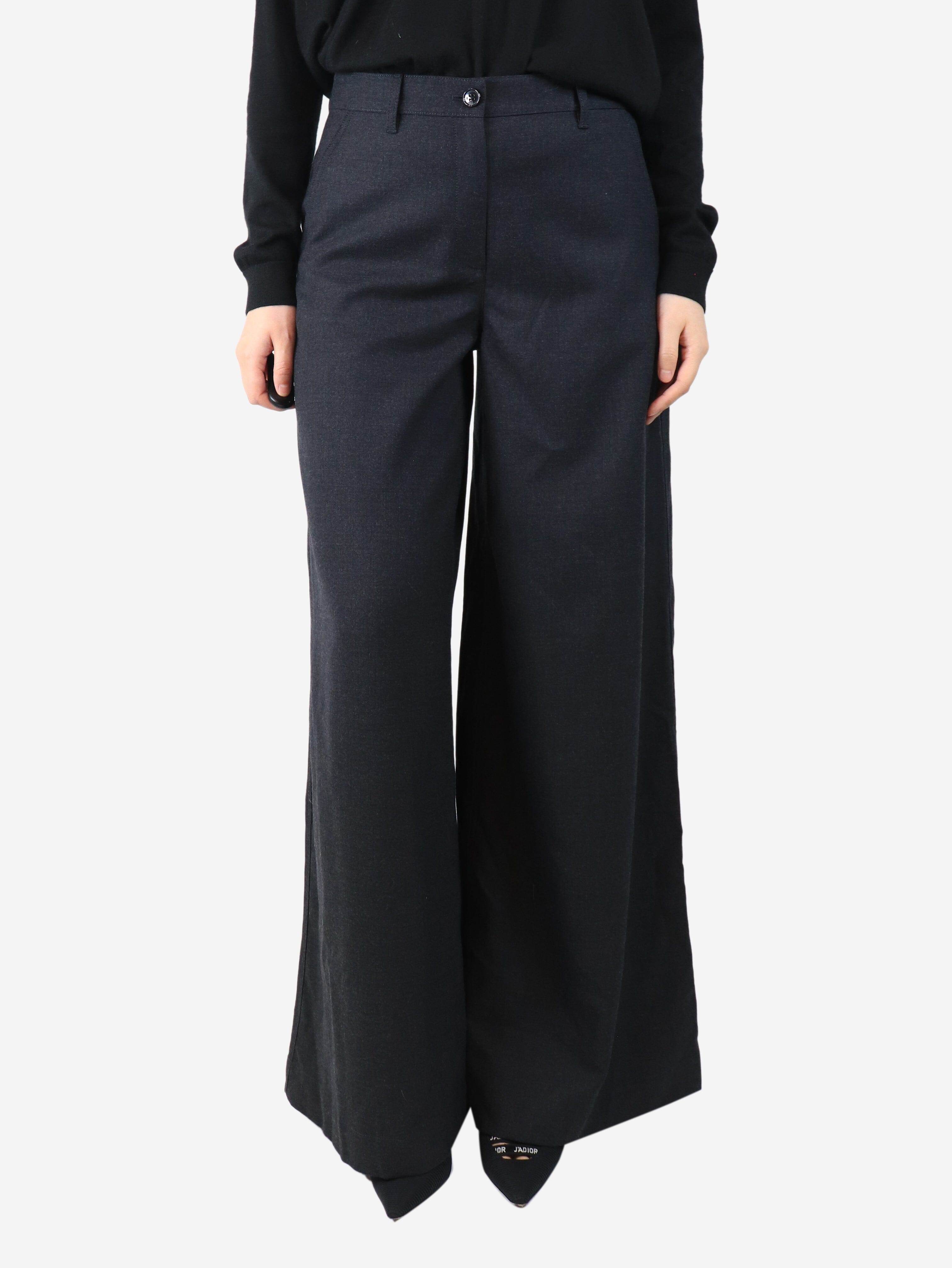 Grey wide leg trousers - size UK 10 Trousers Theory 