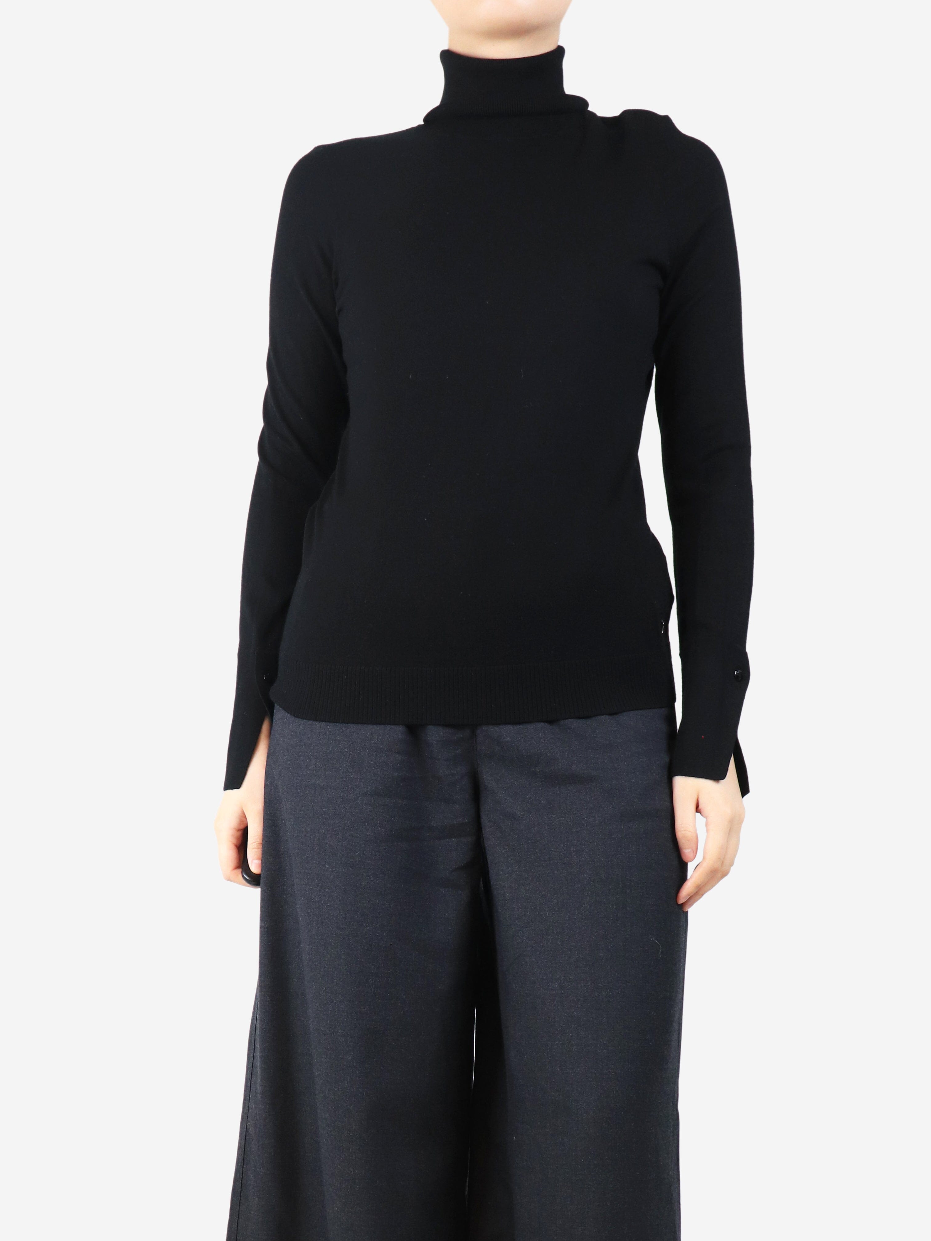 Black roll-neck knit top - size S Knitwear Bogner 