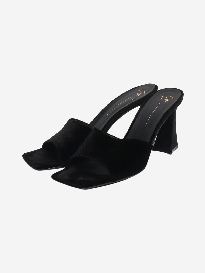 Black velour heels - size EU 40 (UK 7) Heels Giuseppe Zanotti 