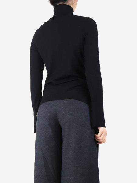 Black roll-neck knit top - size S alternate image
