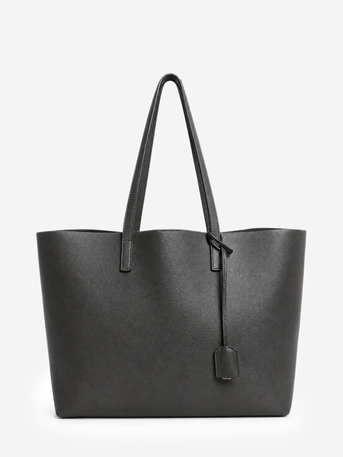 Grey leather Shopping E/W tote bag Tote Bags Saint Laurent 