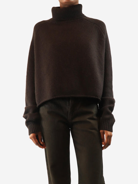 Dark chocolate high-neck sweater - size XS product image