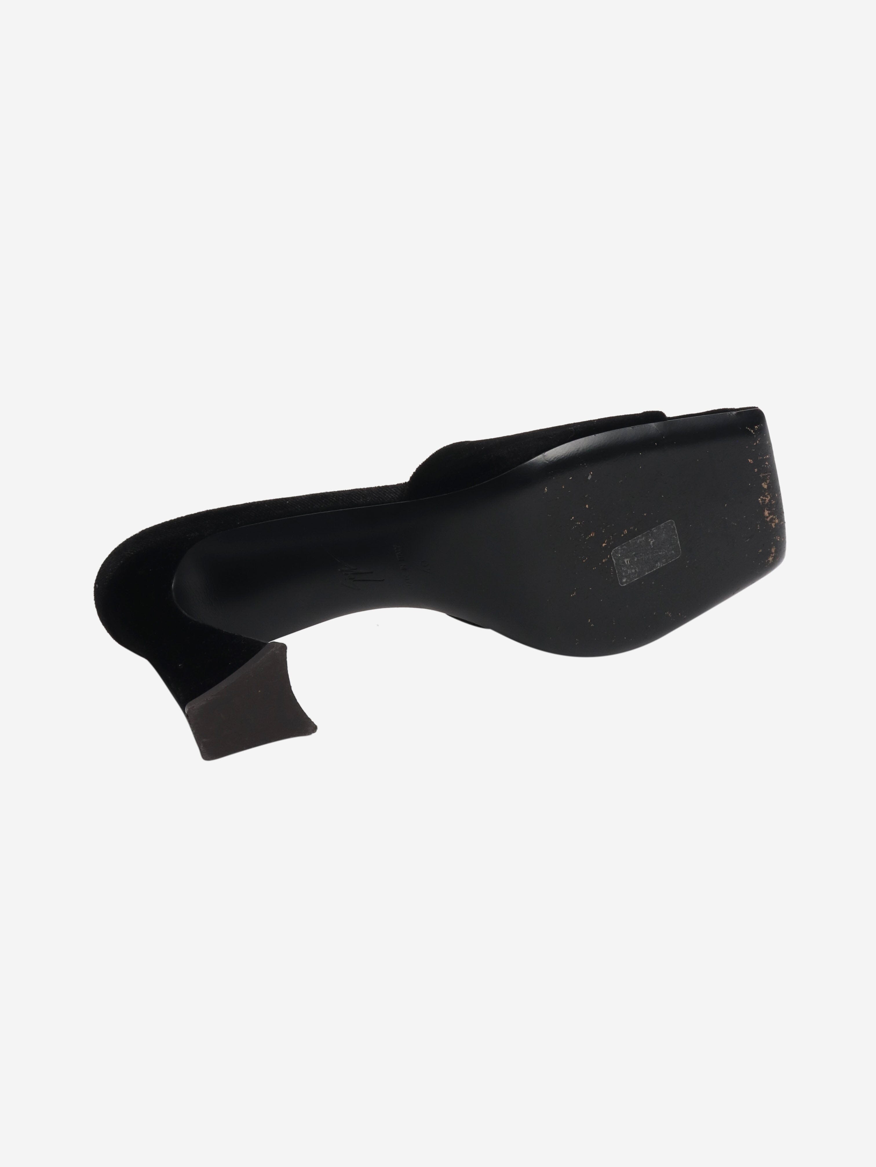 Black velour heels - size EU 40 (UK 7) Heels Giuseppe Zanotti 