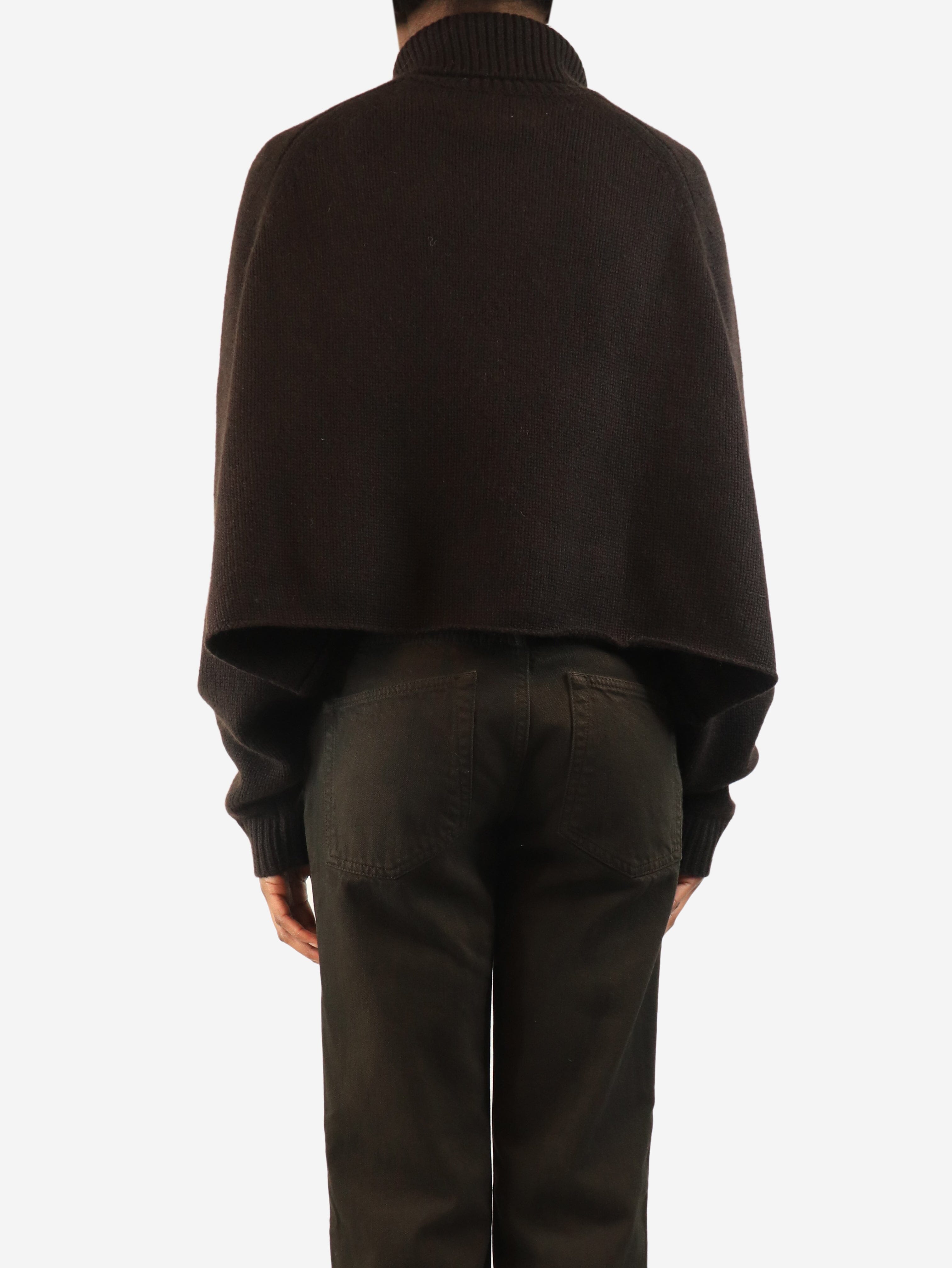 Dark chocolate high-neck sweater - size XS Knitwear Lisa Yang 