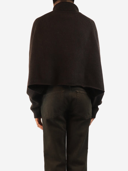 Dark chocolate high-neck sweater - size XS alternate image
